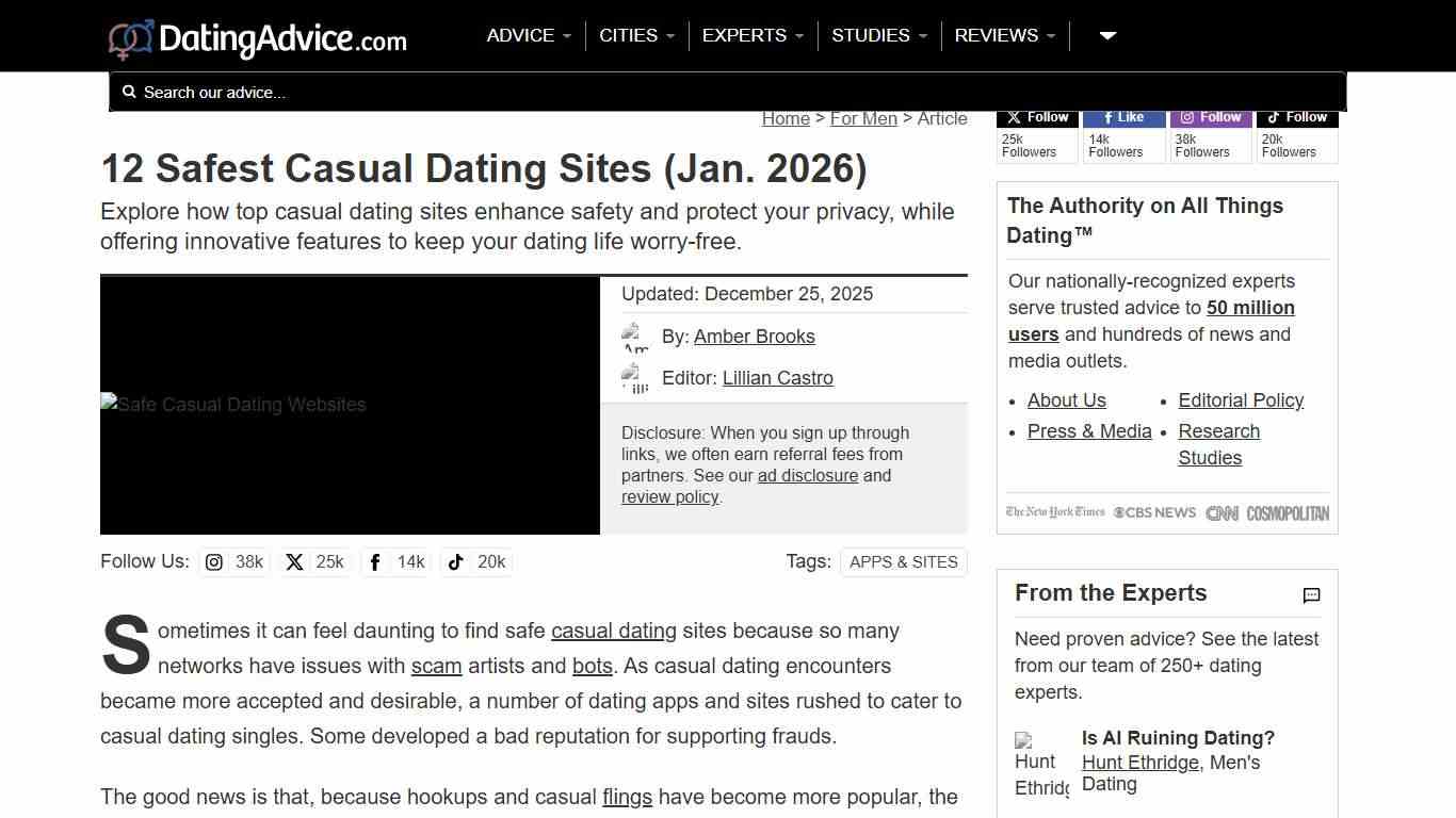 12 Safest Casual Dating Sites (Jan. 2026)